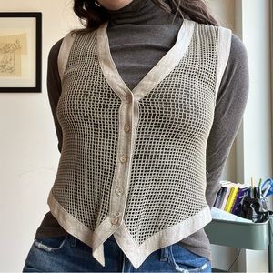 Vintage Karen Kane Fishnet Vest Size Medium